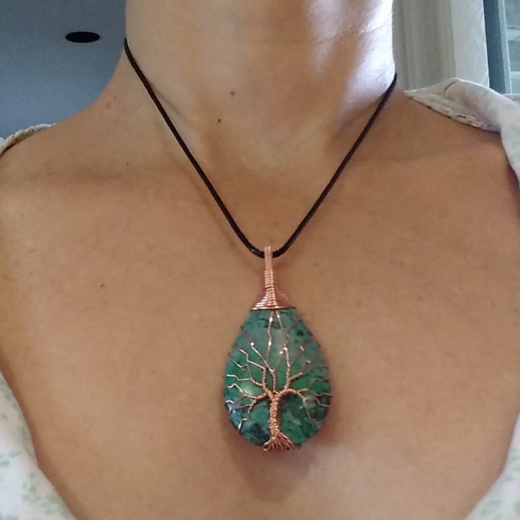 Green Speckled Agate Tree Of Life